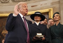 Donald Trump didn’t put his hand on the Bible during his oath of office. He’s still the president.