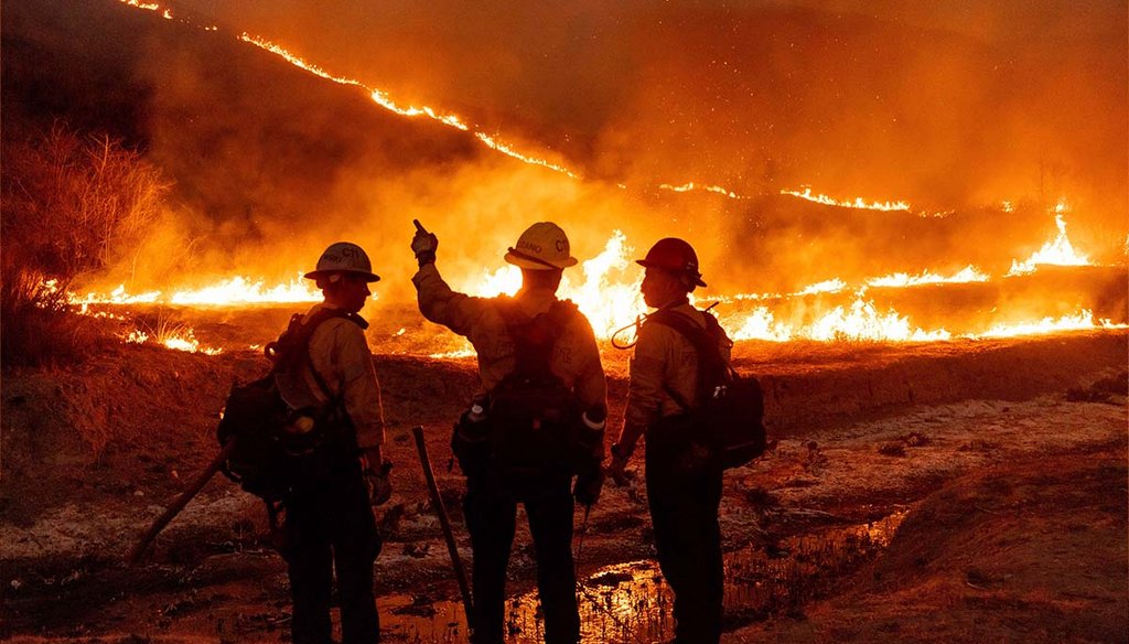 Fire crews battle the Kenneth Fire on Jan. 9, 2025, in Los Angeles’ West Hills section. (AP)